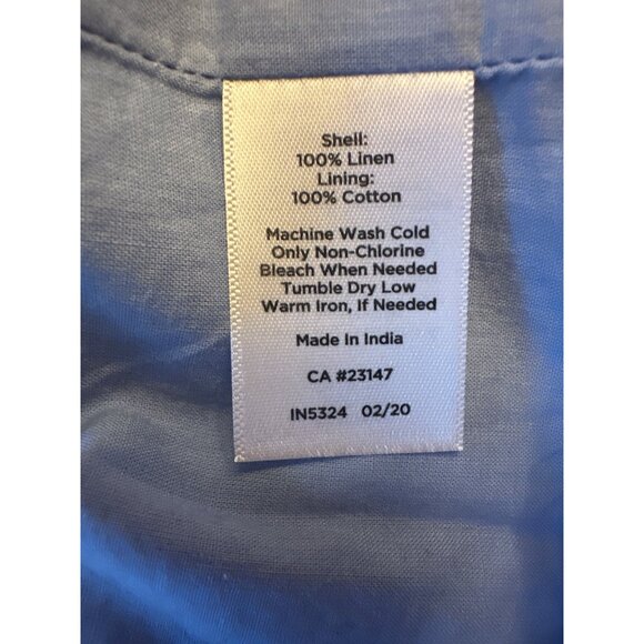 Talbots Blue & White Striped Linen Shift Dress 12P - Picture 3 of 4